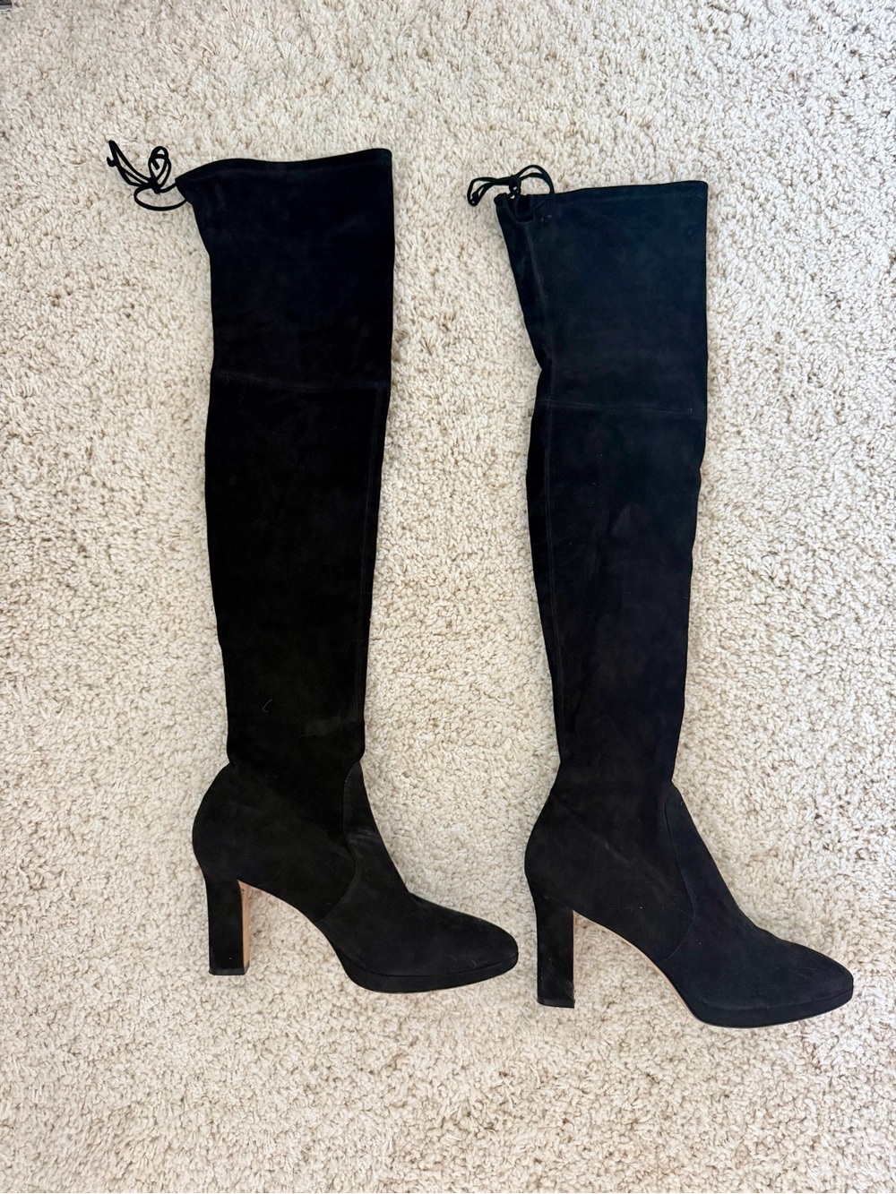 Stuart Weitzman Ledyland Black Suede Over the Knee OTK Boots - size 10 - Picture 4 of 7